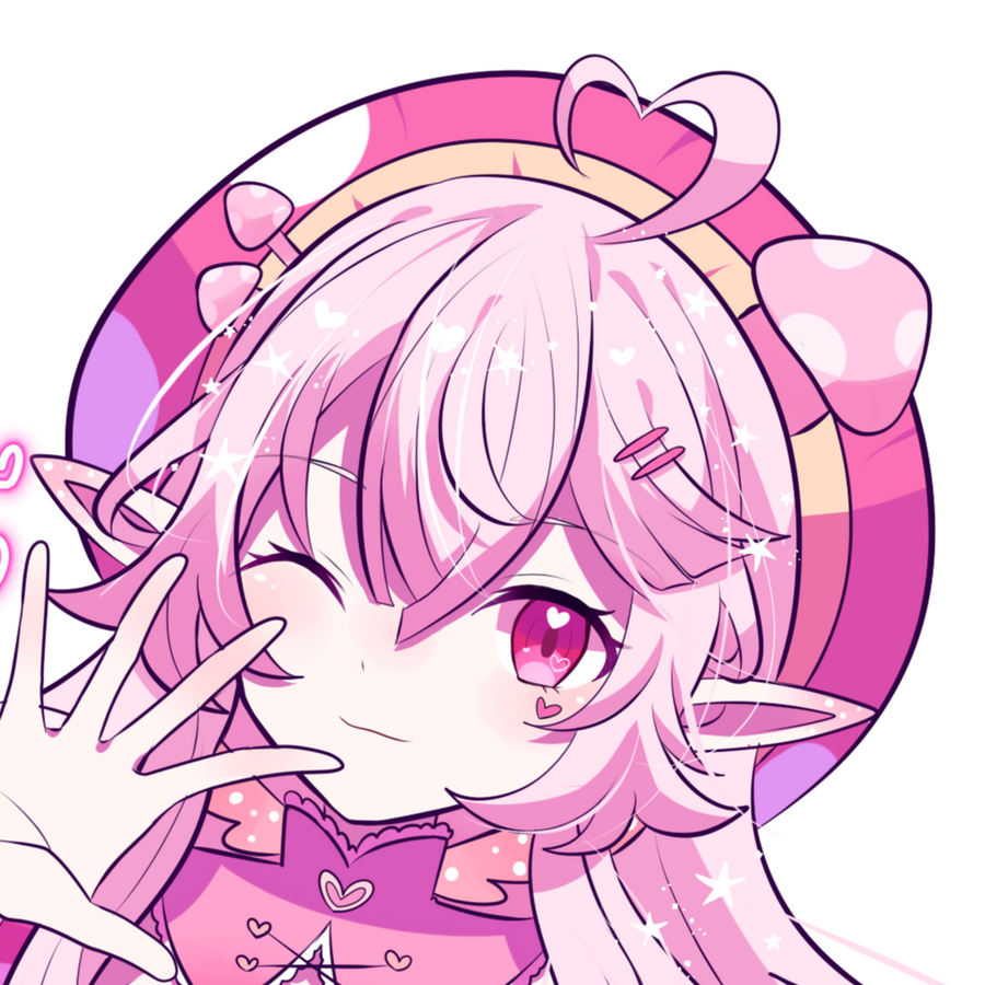 A circular profile picture of Marshmorn. She smiles and waves.